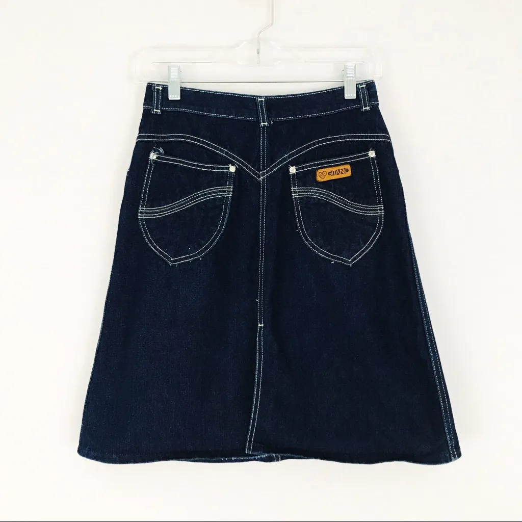 Vintage Gitano Denim Skirt | Size 4 Blue - Image 9