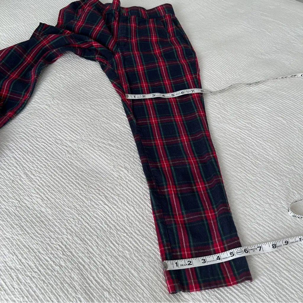 Hollister red blue plaid ankle pants Small - Image 8