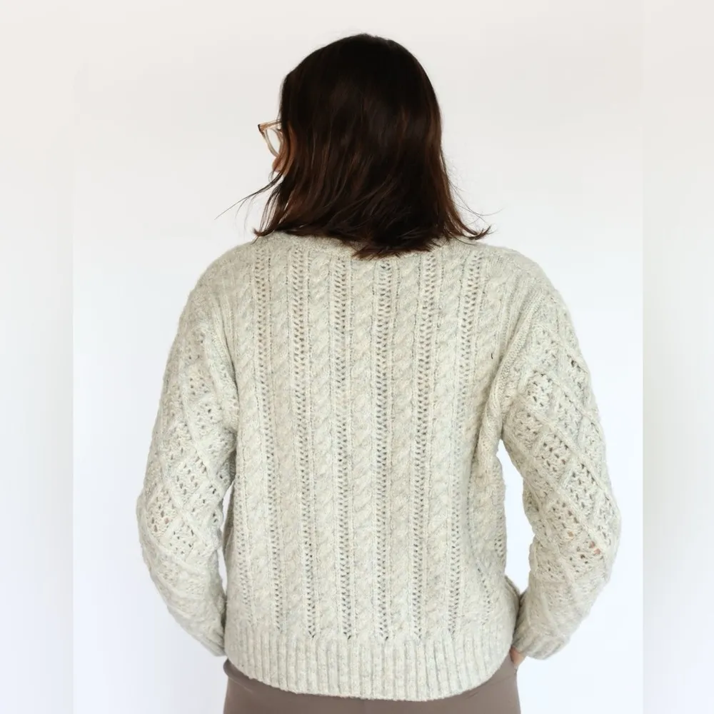 Line Pullover cable knit v - Image 4