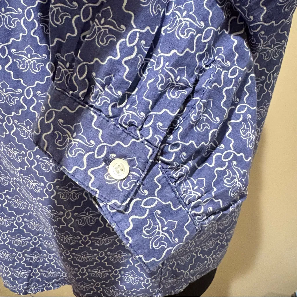 J. McLaughlin White Baloon sleeves button down shirt size L - Image 3