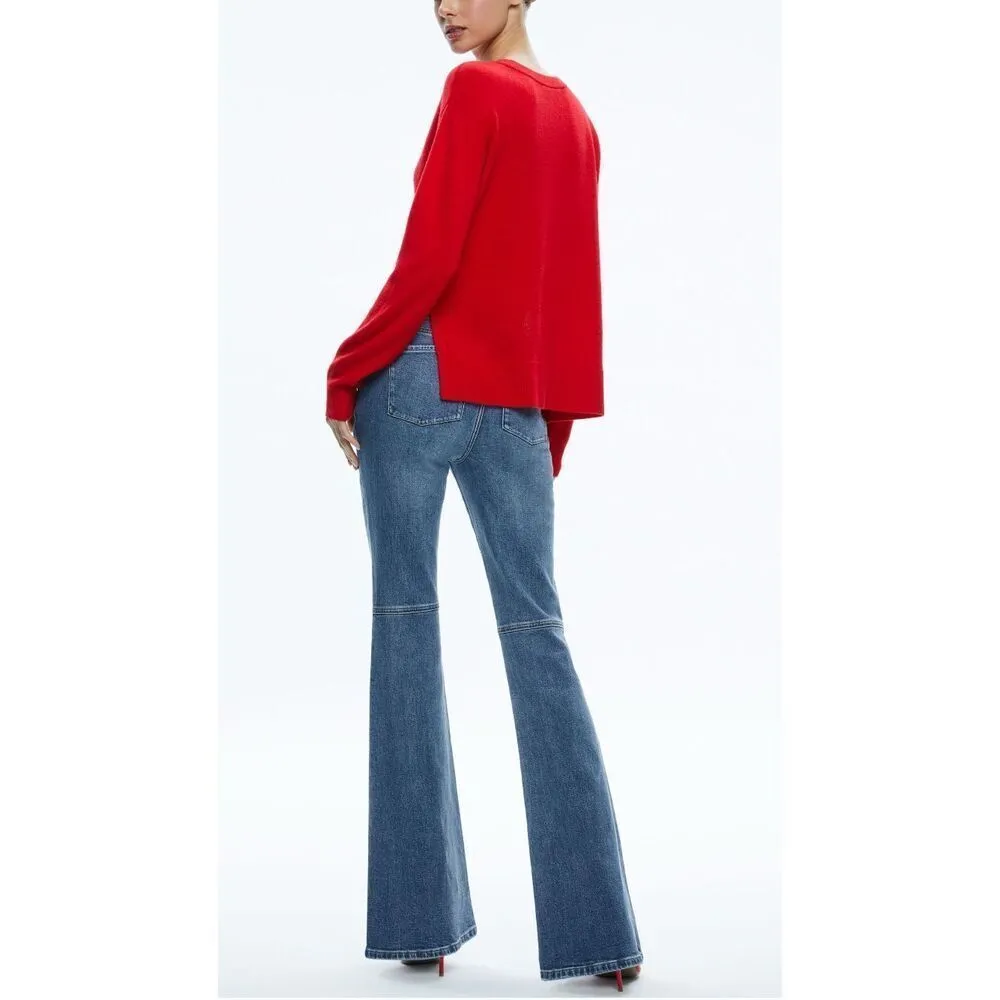 Alice & Olivia Cotton Flare Medium Wash Jeans 30 - Image 2