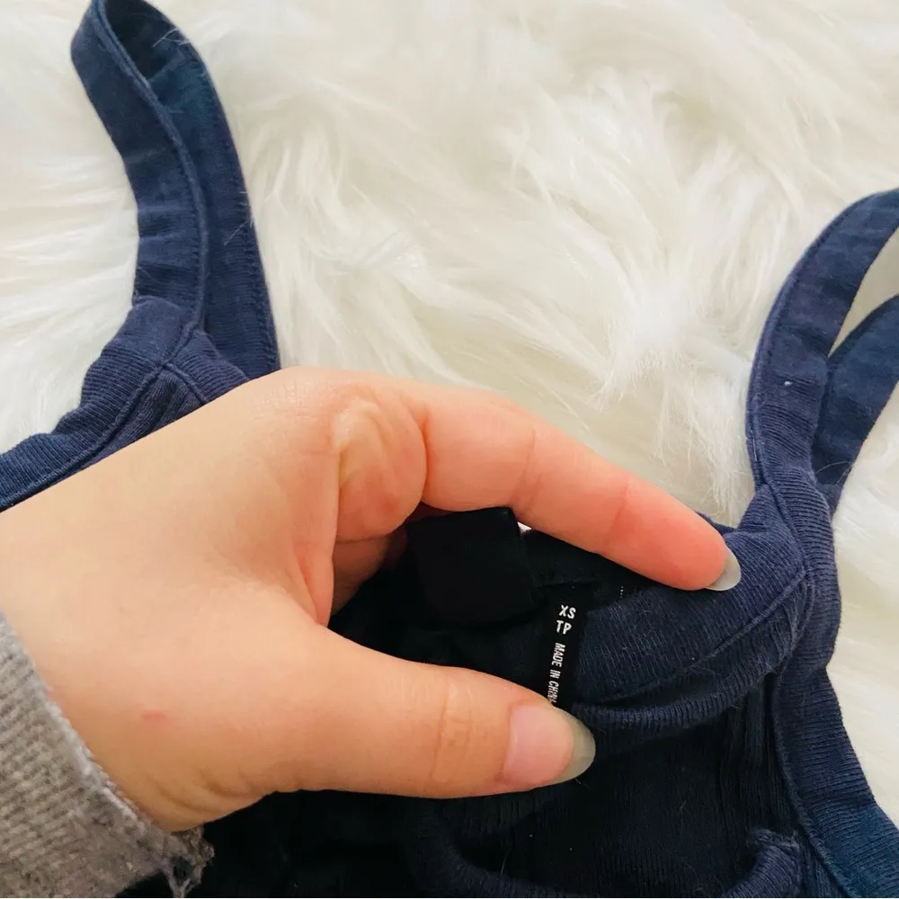 Urban outfitters out from under navy micro tie up crop lounge top - Image 3