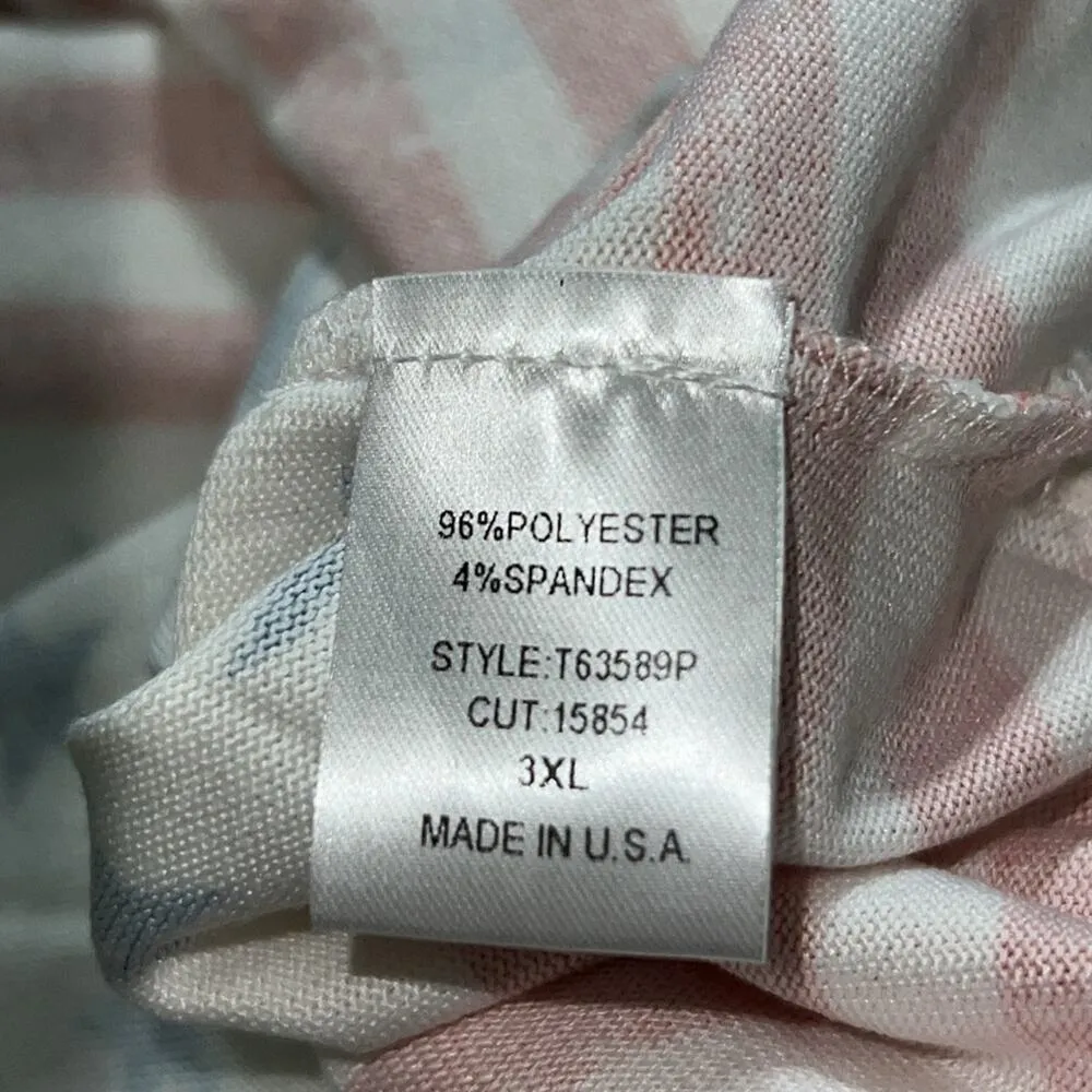 ODDY womens plus size 3XL patriotic Stars and Stripes hi low top stretch comfy Blue - Image 6