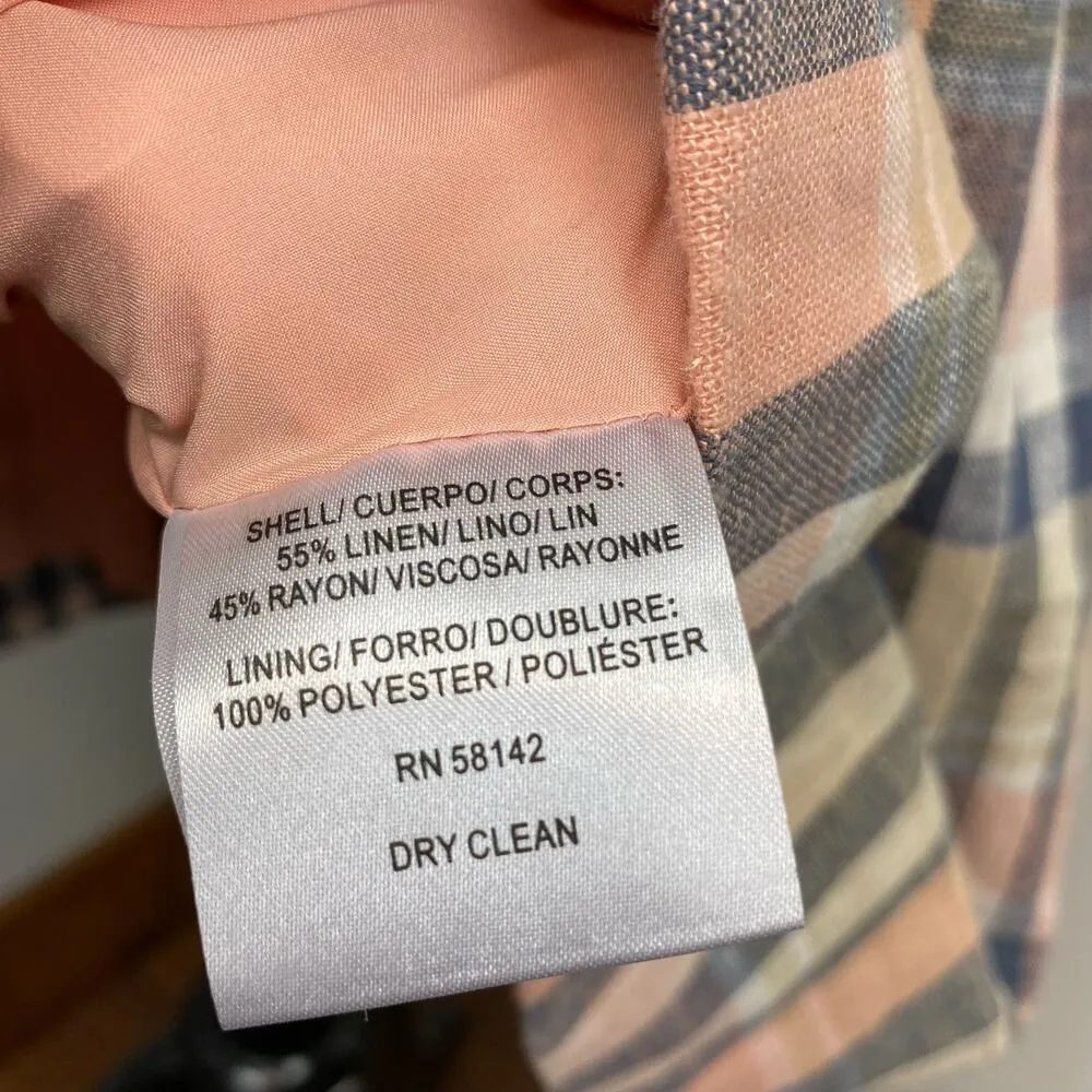 Gal Meets Glam Peyton Linen Blend Plaid Dress Sz 0 - Image 11