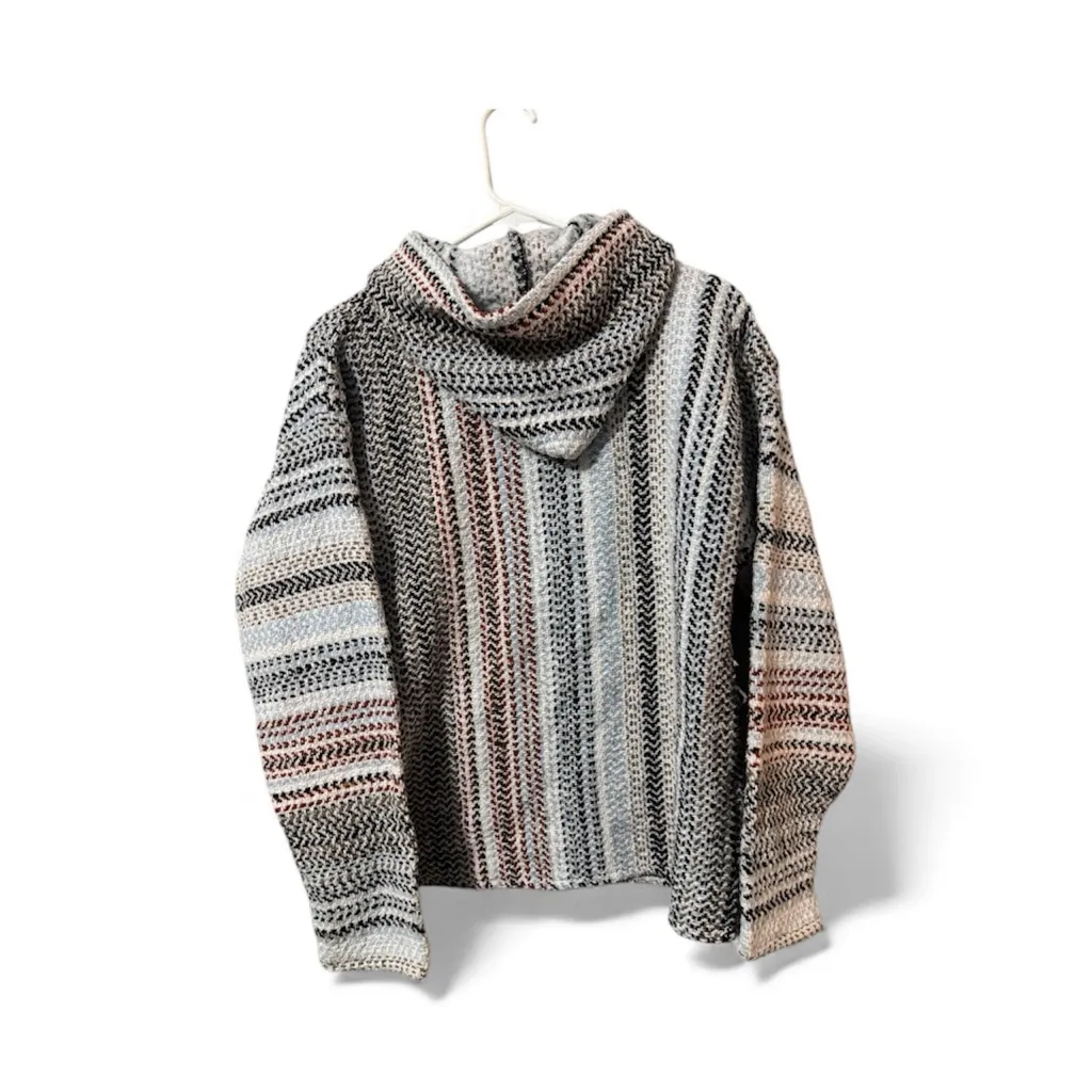 Baja Hoodie / Mexican Baja Pullover – Multicolor Woven – Unisex - Image 2