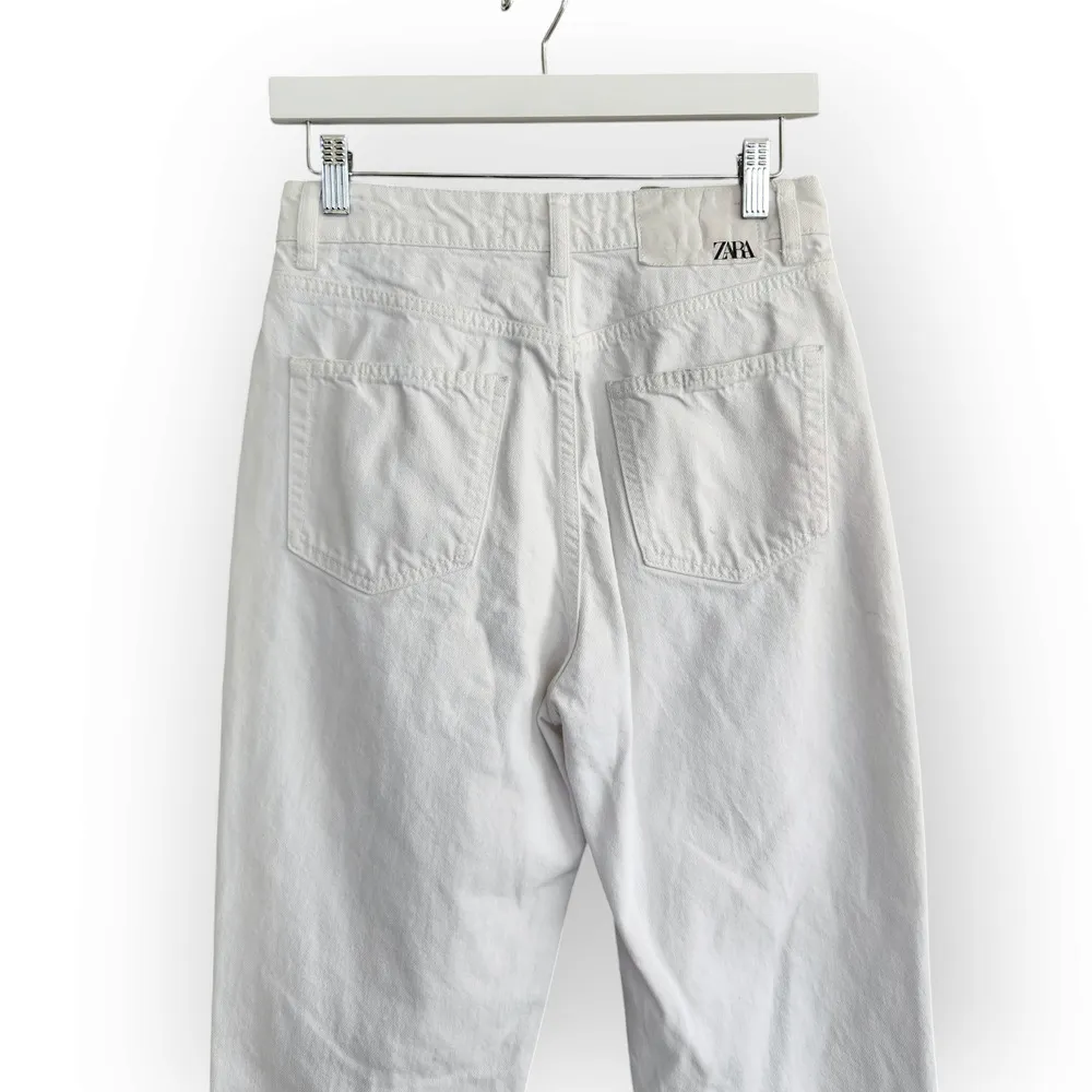 Zara White High Waisted Ripped Mom Jeans 6 - Image 6