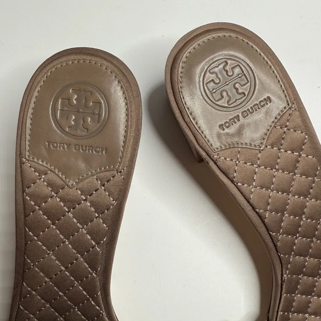 Tory Burch Tatiana Beaded Pearl Block Heel Sandals S-454 Sz 9 - Image 2