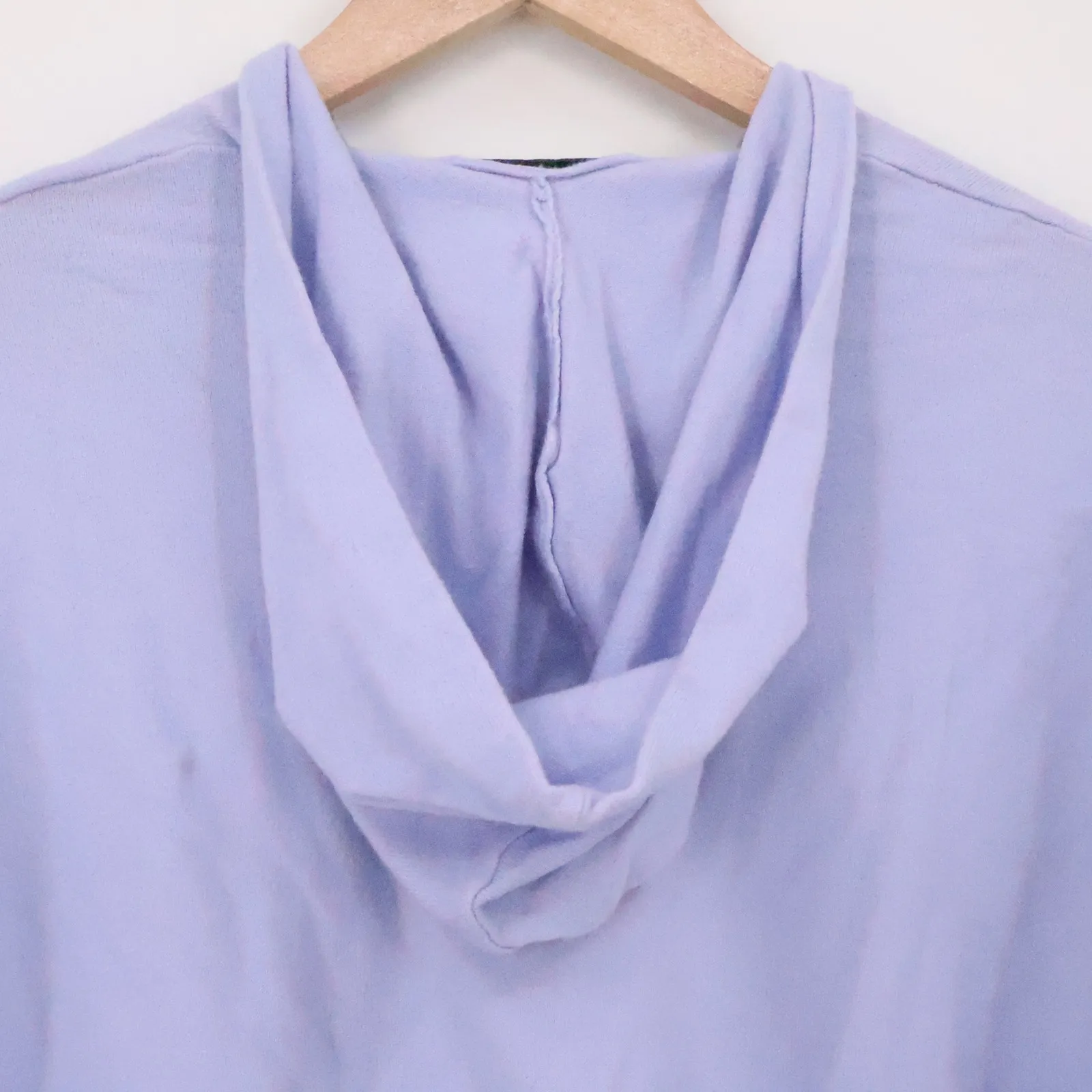 Magaschoni Lavender V Neck Cropped Hoodie Sweater Womens Quiet Luxury Size M - Image 2