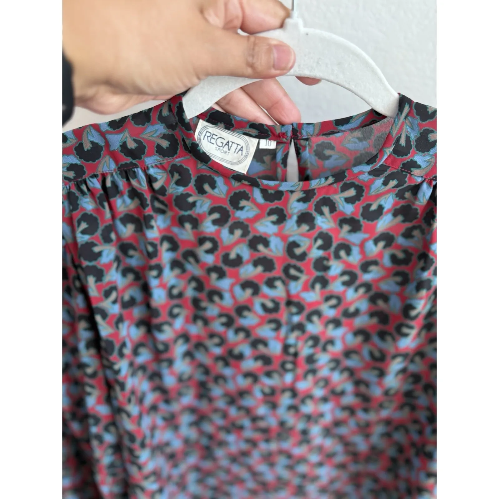 Vintage REGATTA SPORT Womens Long Sleeve Pullover Pattern Blouse Size 10 Cottage - Image 8