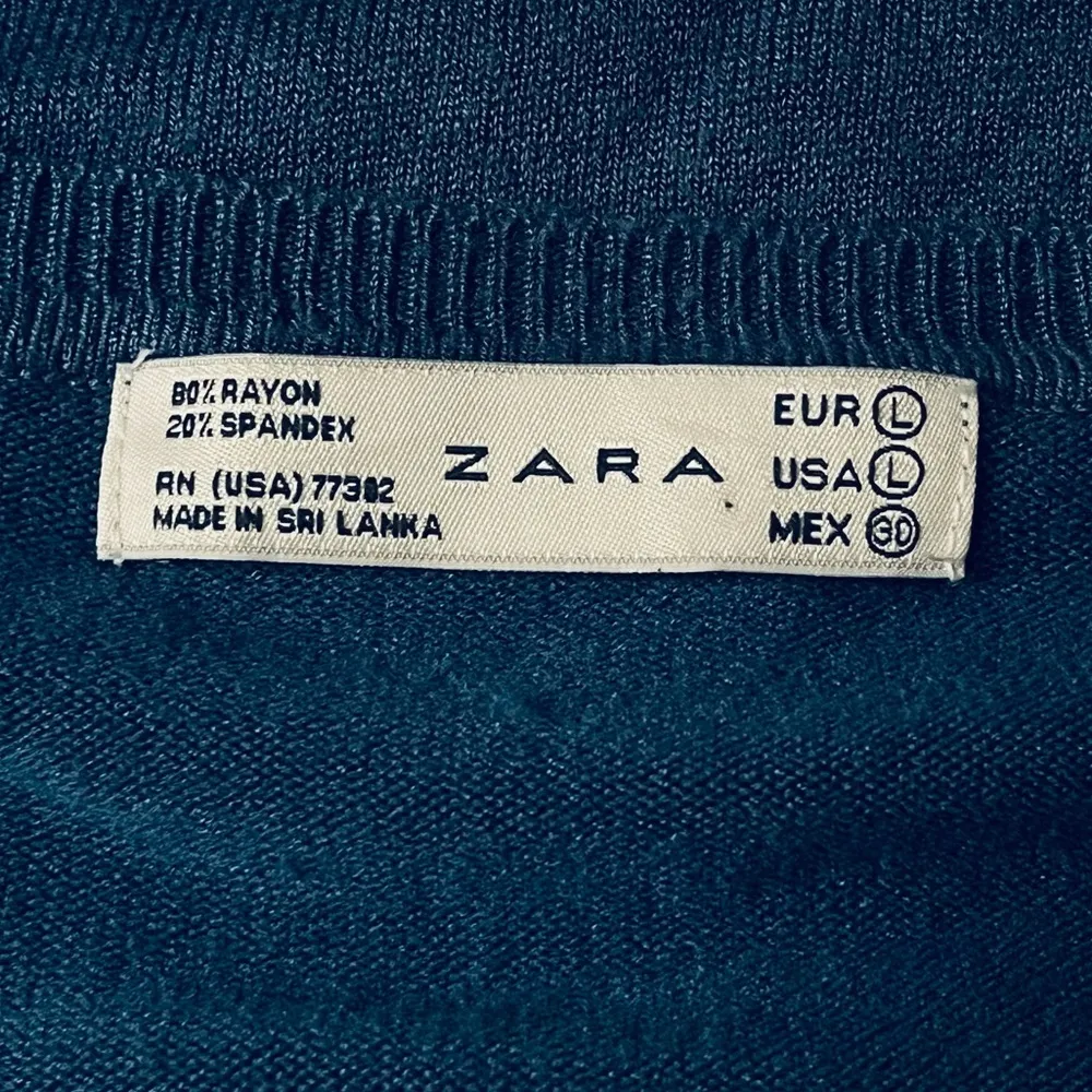 Zara Cardigan Sweater Indigo Blue Size Large - Image 5