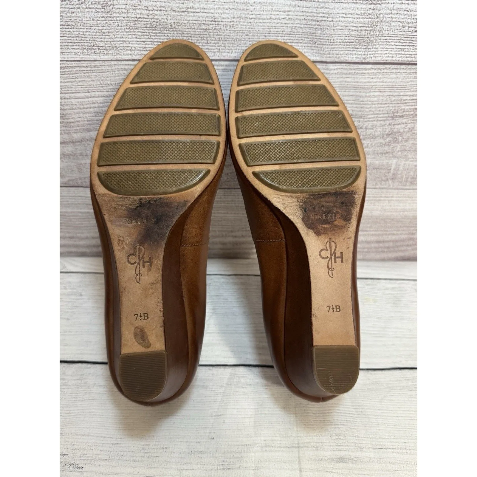 Cole Haan Brown Leather Round Toe Classic WEDGE Sz. 7.5 B - Image 8