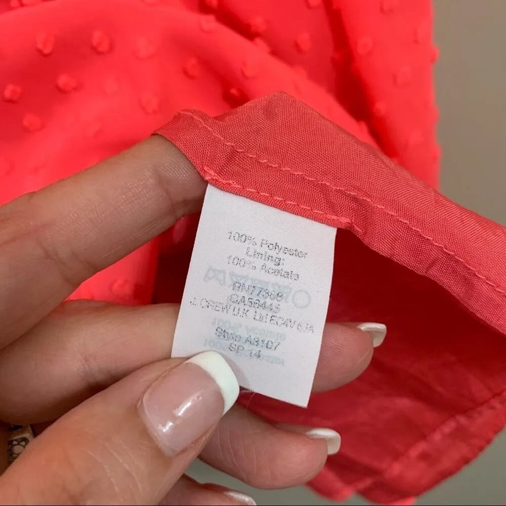 J Crew Factory Confetti Textured Neon Pink Cap Sleeve Knee Length Dress Size 2 - Image 4