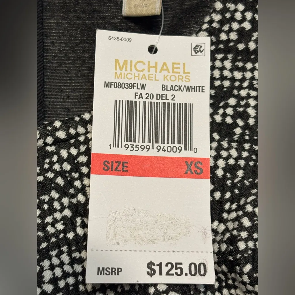 Michael Kors Dress Womens XS Black White Knit Mini A Line Sleeveless Ruffle NWT - Image 7