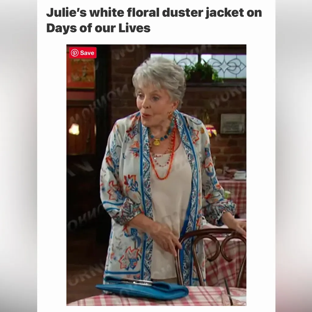 Chicos Barrel Sleeve Floral Kimono small stain shown;ASO Days of our Lives Sz 3 - Image 2