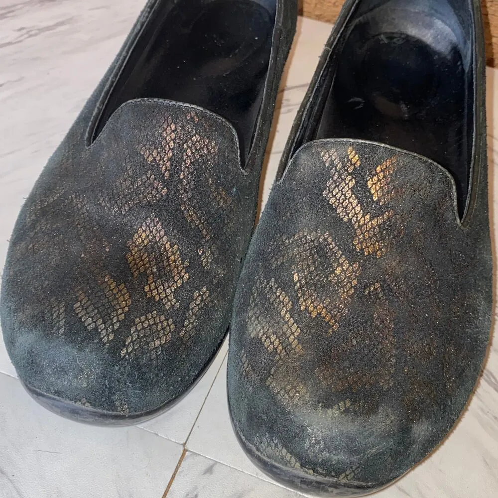 Dansko Metallic Bronze Olivia Snake Flats Size 40 / 10 - Image 4