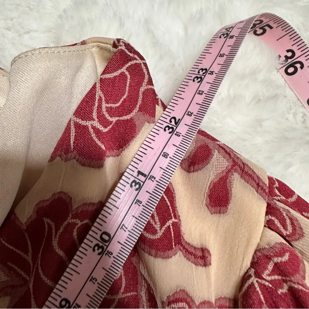 Altar'd State Peach Pink Floral Rose Pattern Dress, M - Image 6