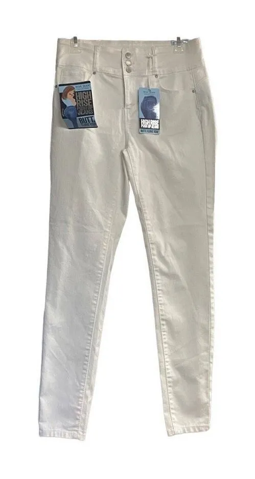 WAX JEANS Butt I Love You Push-Up Collection Skinny Size 9 White New With Tags - Image 1