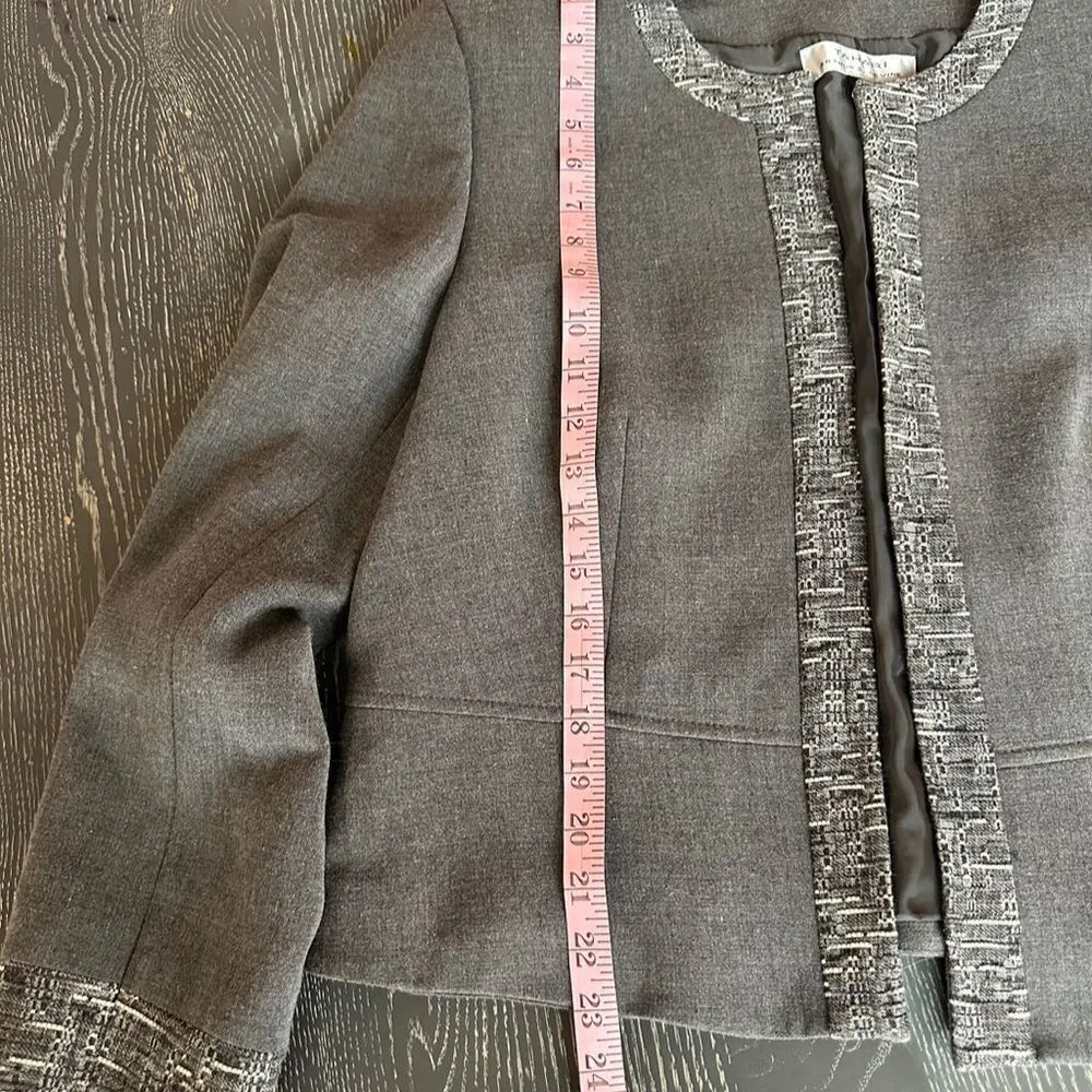 Tahari Arthur S. Levine Women's Blazer Size 18 Black White Patterned Jacket - Image 11