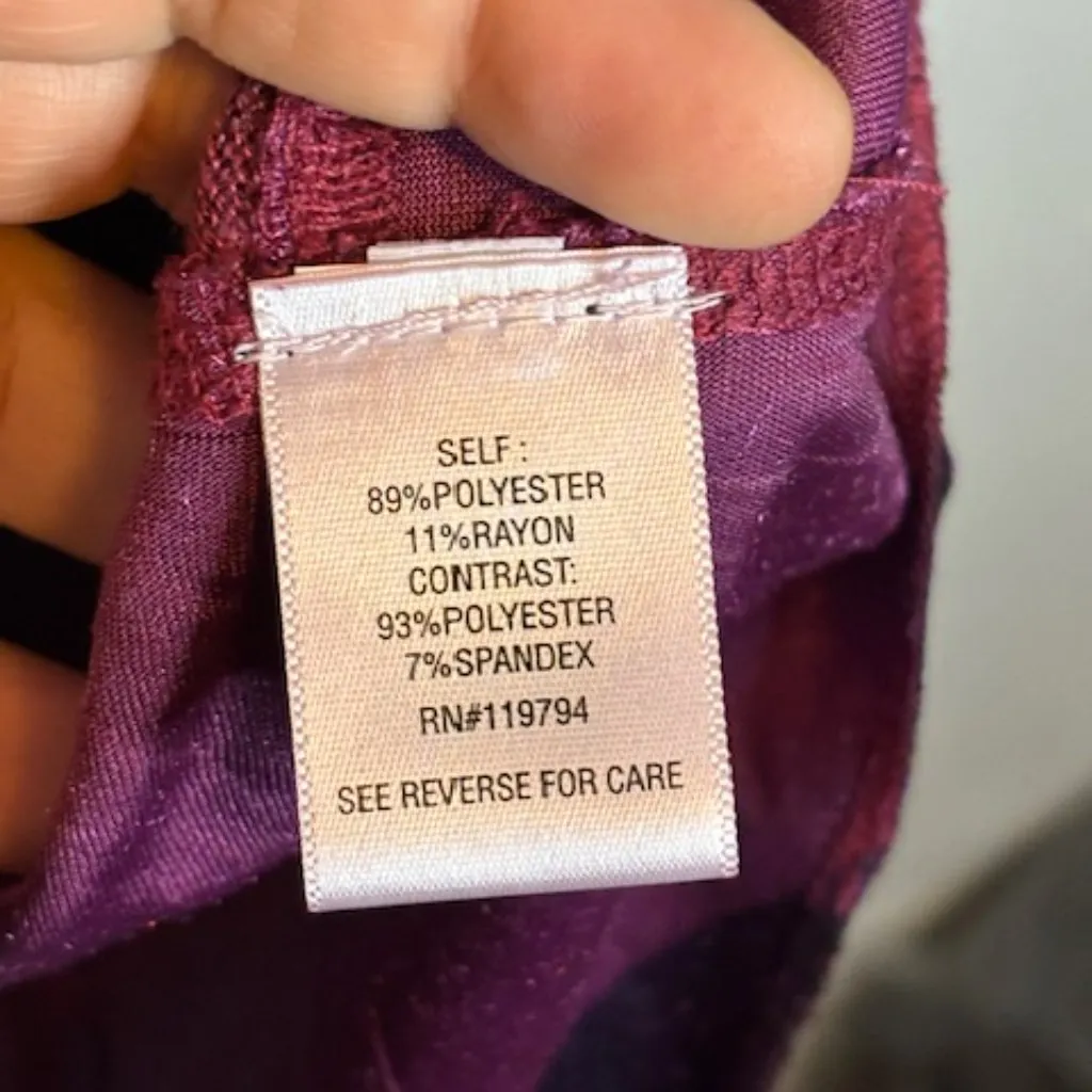 One World Sweater Women's Size 3X Tunic Floral Purple - Image 4