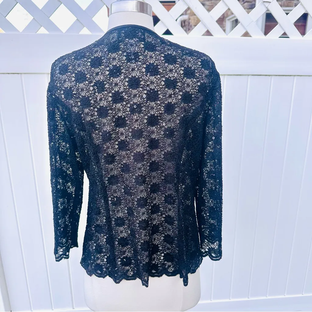 Alex Evenings Black Lace Petite Jacket - Image 10