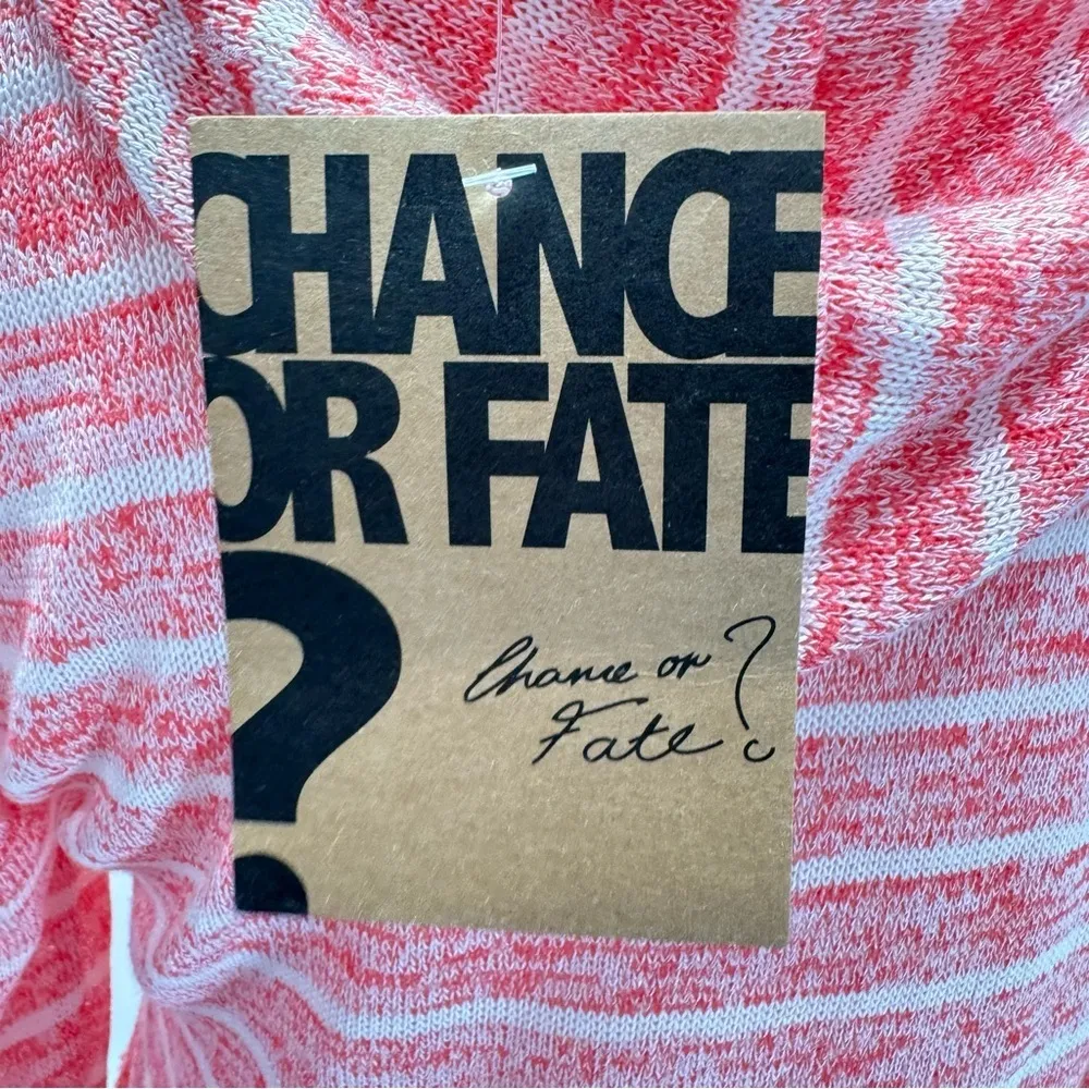 Melon & Cream Striped with Ivory Lace Hooded Slim Fit Sweater by Chance or Fate - Image 8