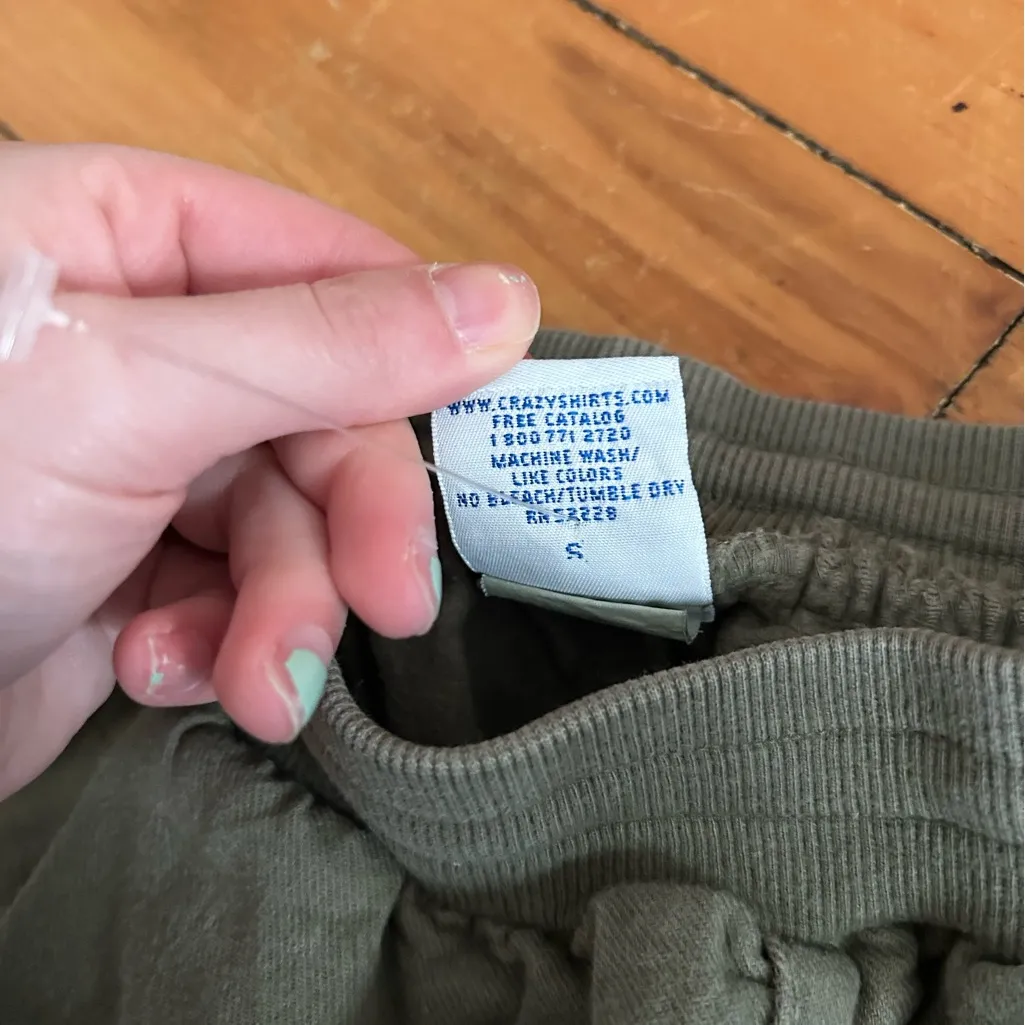 Crazy Shirts Hawaii Pants Small Green Pine Dyed Olive Jogger Pull On - Image 7