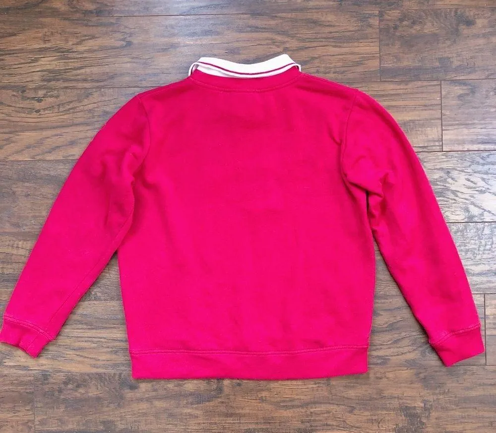 vintage • 80s Christmas sweatshirt pullover snowman collared red ugly sweater - Image 5