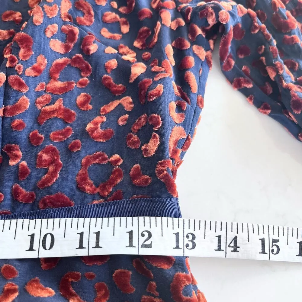 Boden black georgette brown velvet animal print silk blend midi dress 2P - Image 9