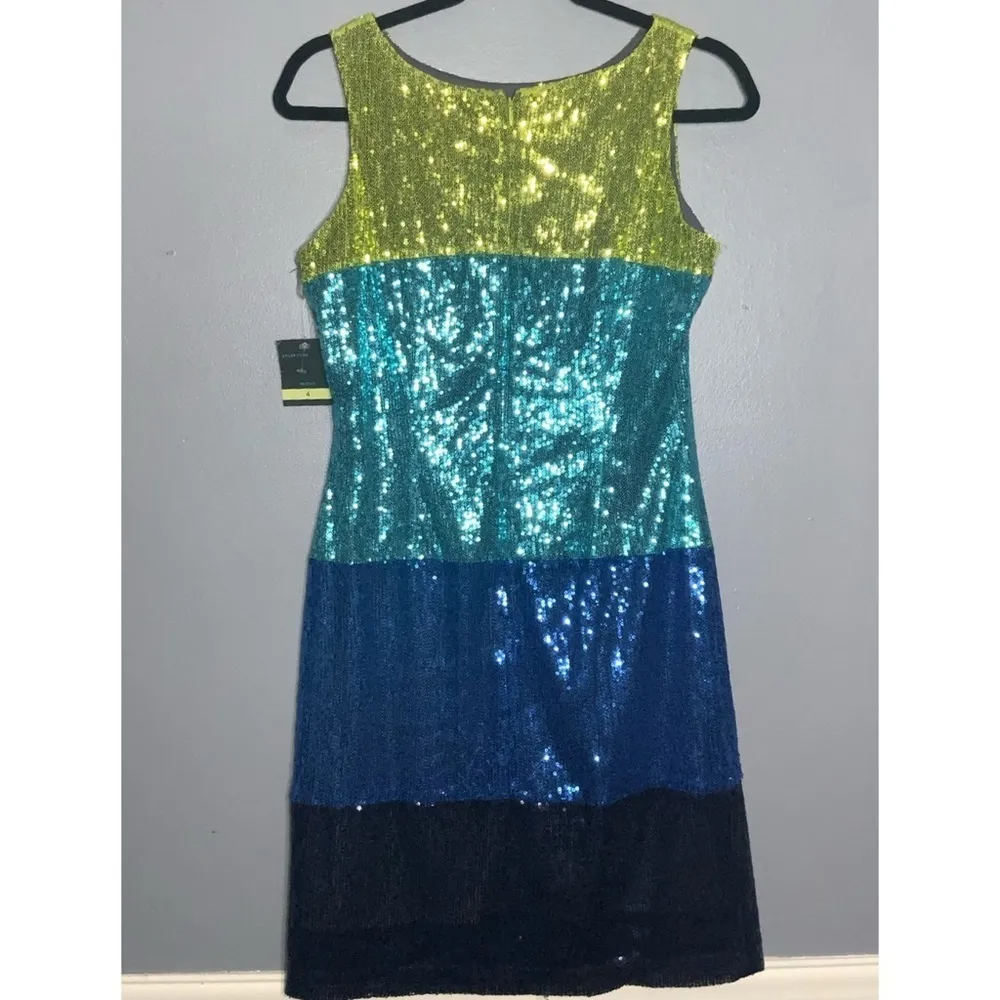 Gabby Skye Sequins Sleeveless Zip Back Mid Thigh Party Stretchy Prom Dress 4 NWT - Image 6