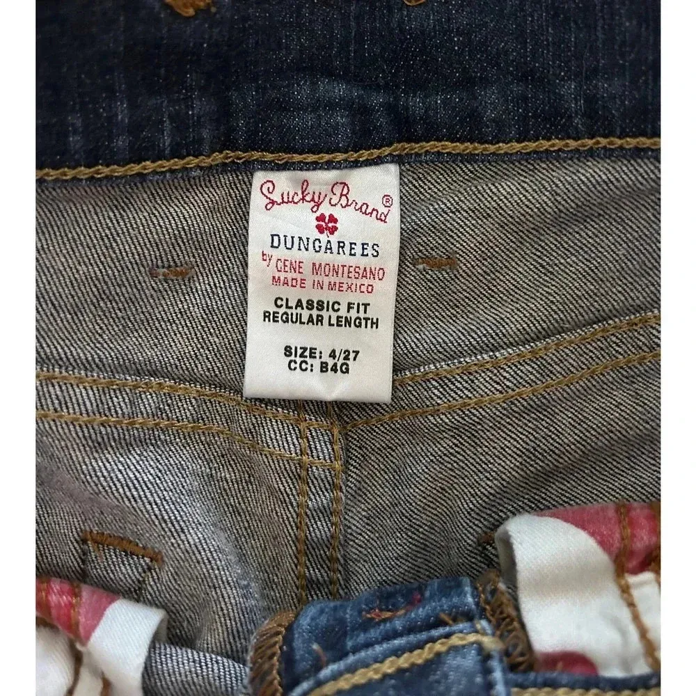 Lucky Brand women’s Dungarees by Gene Montesano classic fit size 4/27 Blue - Image 6