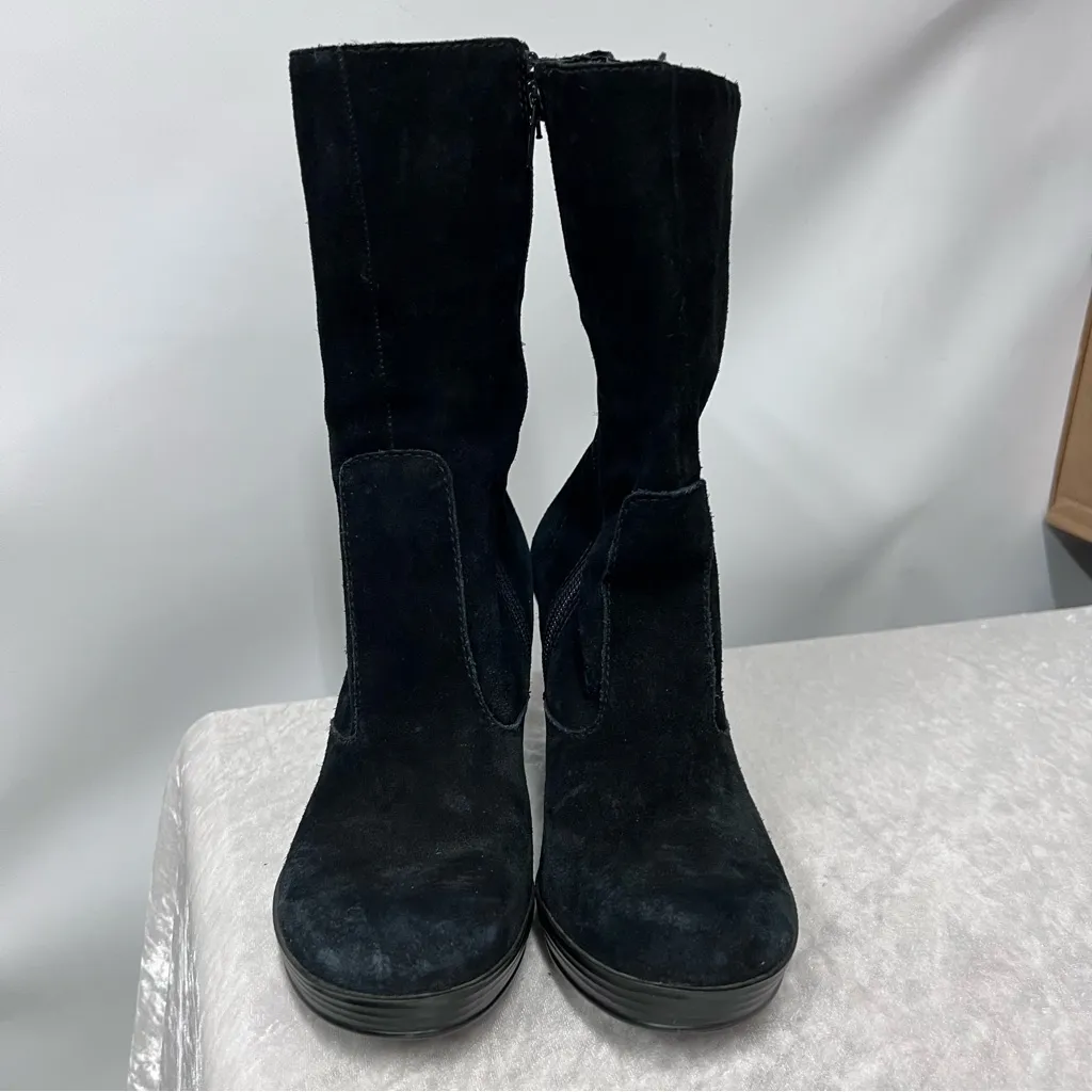 Gianni Bini Black leather Heeled Boots 7 1/2 N Round Town - Image 4