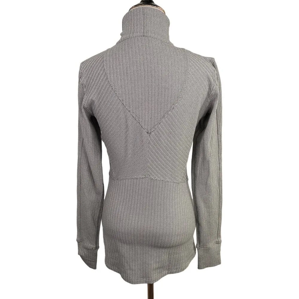 Lululemon Grey Kanto Catch Me Herringbone 1/2 Zip Pullover Size 6 - Image 4