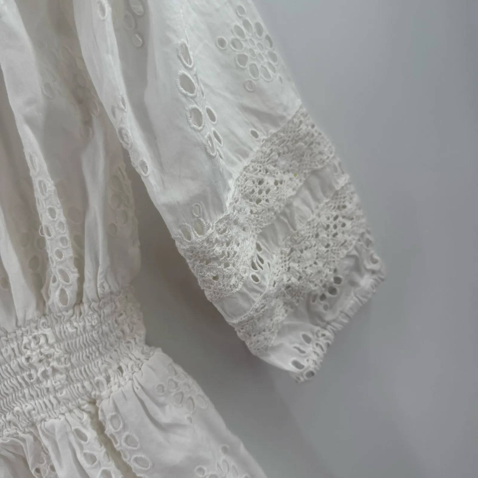 Michael Stars Dress SZ Extra Small New Alessandra Mini Eyelet White Cotton NWOT - Image 13