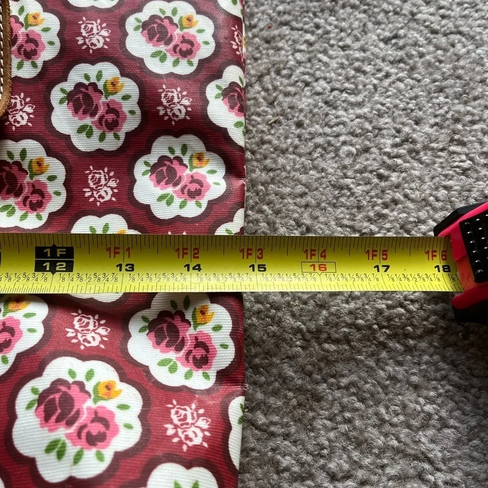 Vliving Red Rose Shabby Chic Leather Trim Tote Purse - Image 8