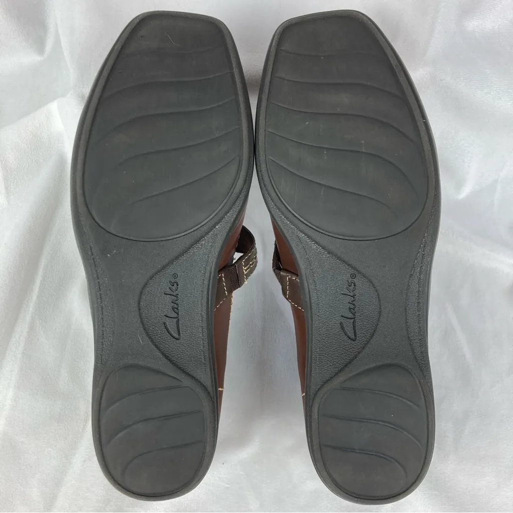Clarks Collection Women's Hayden Maize Mary Jane Brown Leather Flats Sz 8.5 EUC - Image 7