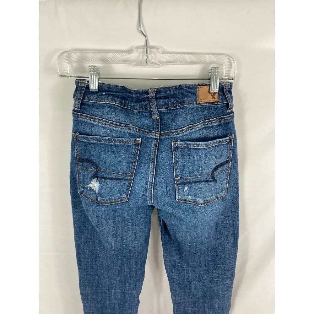 American Eagle Hi Rise Jegging Distressed Size 4 Reg - Image 5