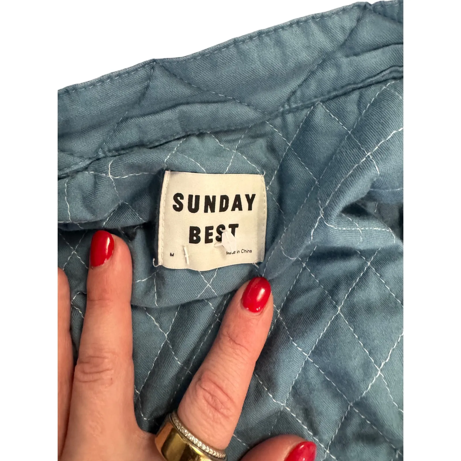 Sunday Best Aritzia Blue Wool Button Front Jacket Size M Effortless Chic Size M - Image 3