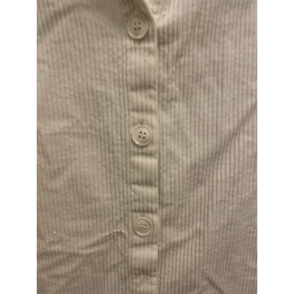 Stockholm Atelier & Other Stories Cream Corduroy Pleated Shoulder Shacket, sz 2 - Image 5