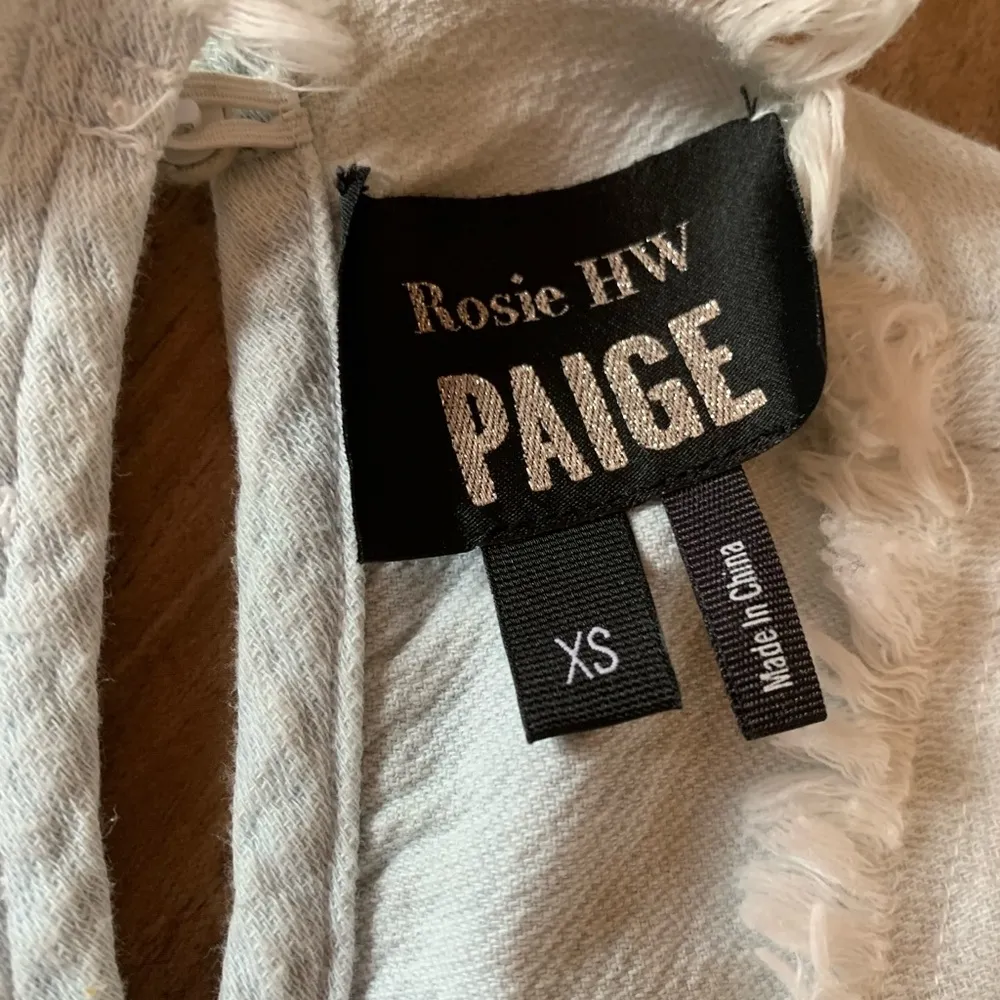 Rosie HW Paige Light Washed Blue Cotton Frayed Edge Sleeveless Dress XS - Image 4