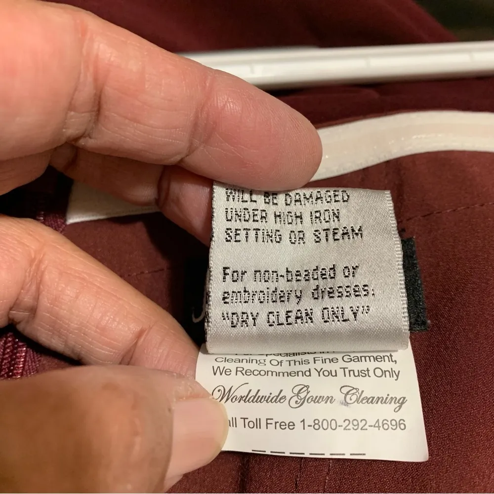 Jovani 04461 Knee Length Glittery Burgundy Cocktail Dress Size 8 - Image 7