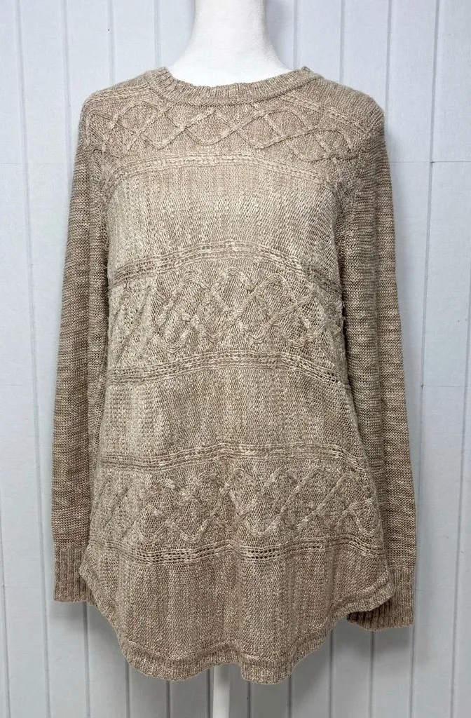 525 America Vintage Beige Long Sleeve Crew Neck Pullover Sweater Size L - Image 1