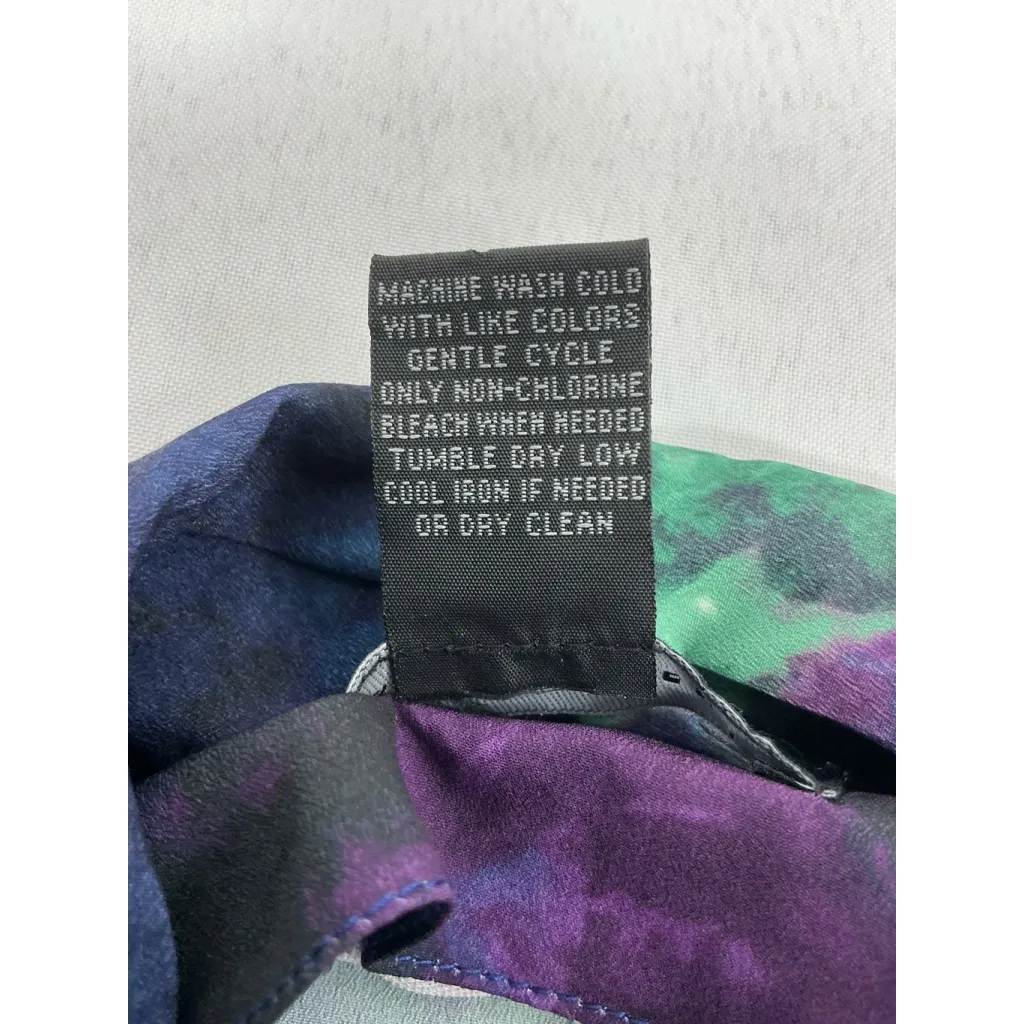 Womans Grace Elements Blouse Pullover XS Purple Green Tye Dyed V Neck Collar - Image 4