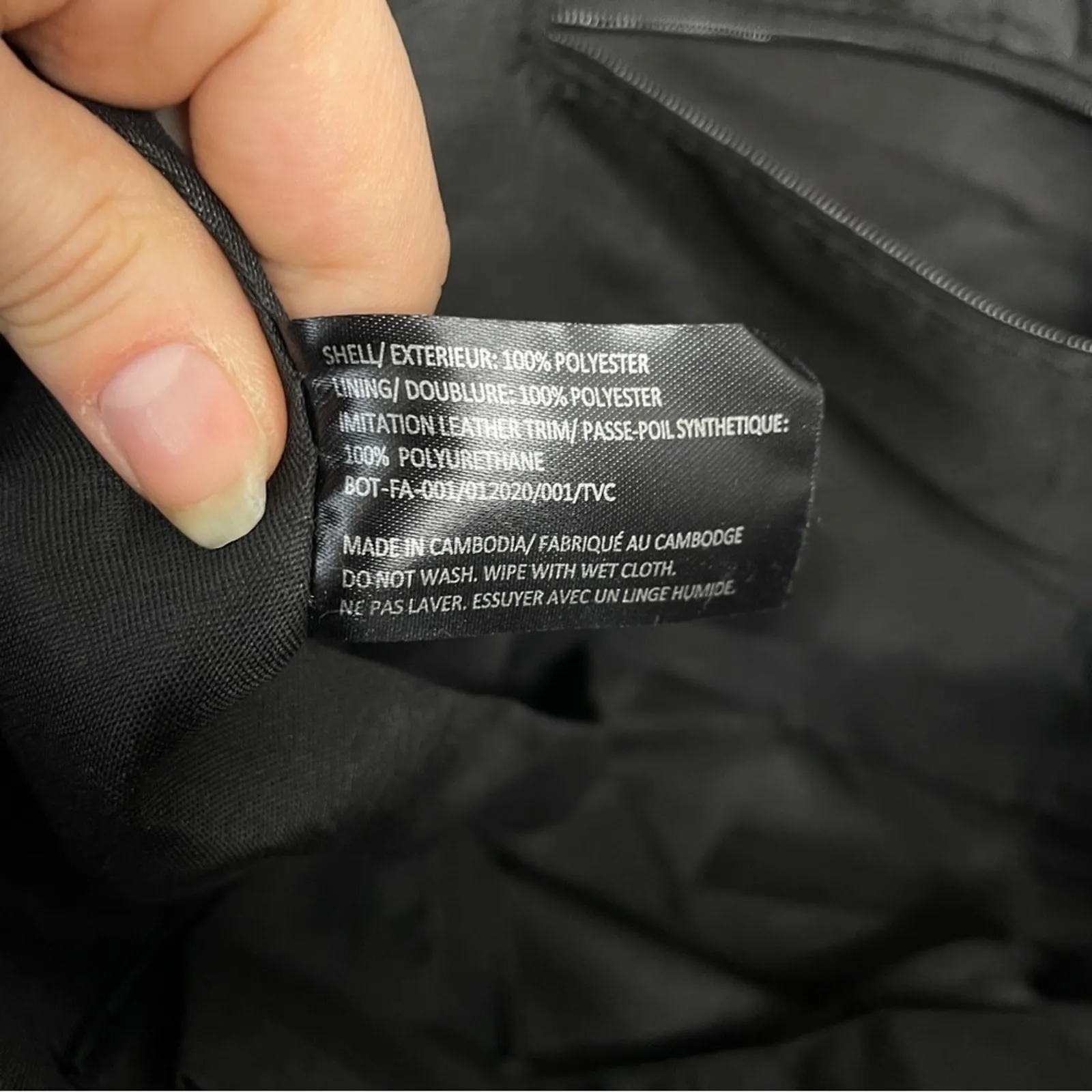 BOTKIER NEW YORK Black Zip Top Bag Purse Large Nylon Tote Handbag Basics Office - Image 9