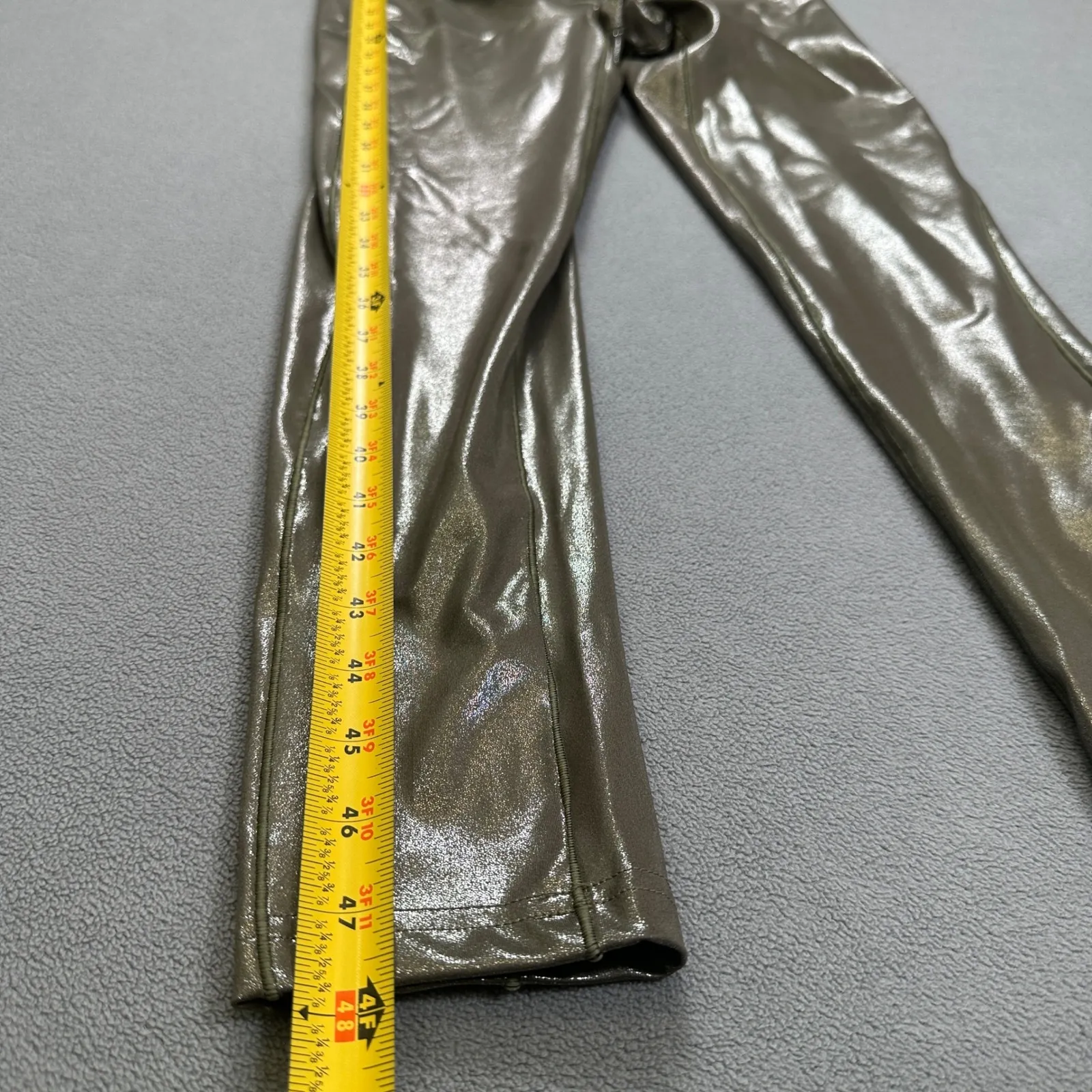 NWT Adidas Ivy Park Metallic Catsuit Women L Jumpsuit Sleeveless Leggings Shiny Gold Size L - Image 7