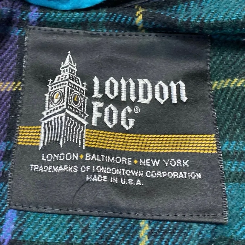 London Fog Women's Blue Green Collared Button Down Long Sleeve Overcoat Jacket 6 - Image 4