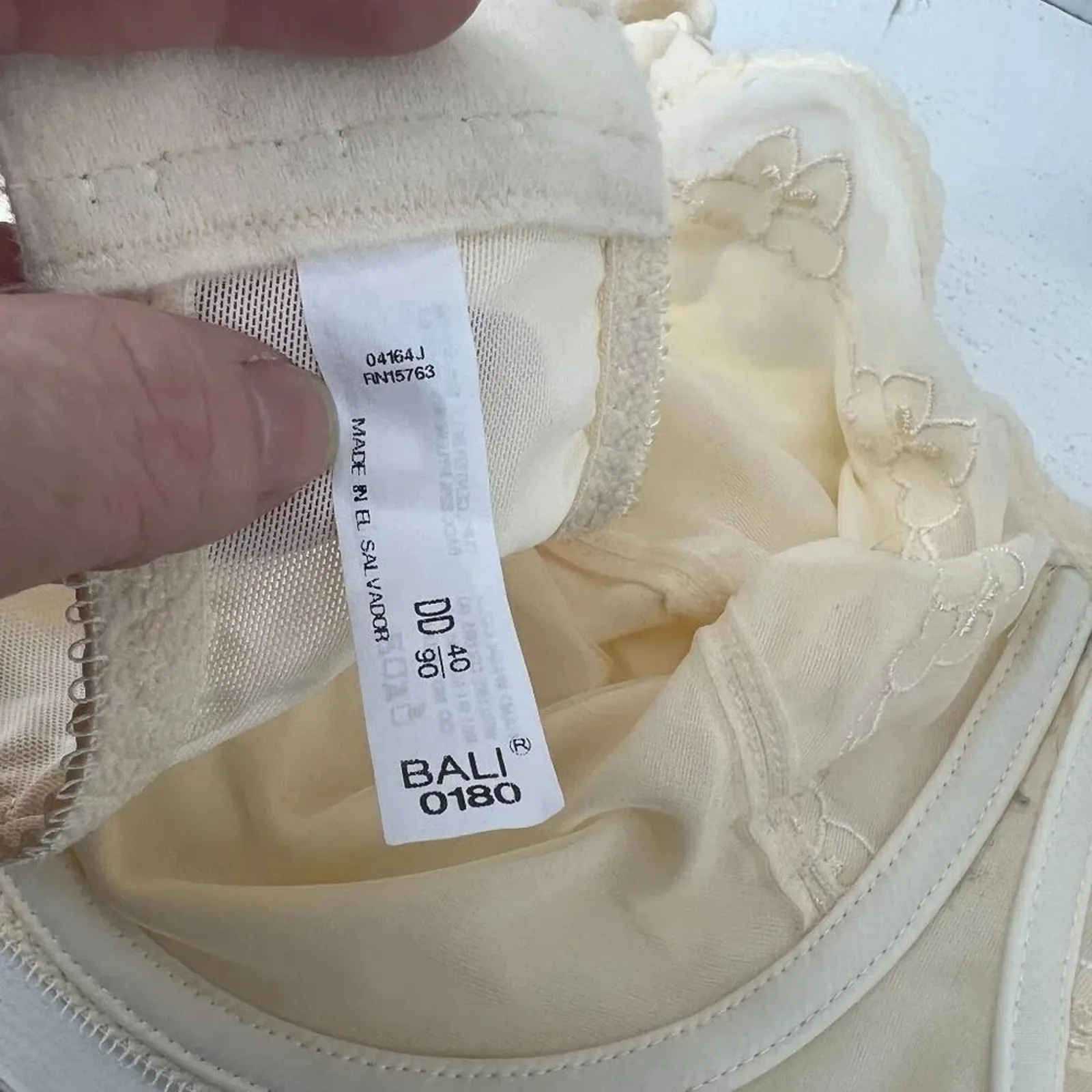 Bali Flower Underwire Bra Light Beige Style 0180 40DD - Image 8