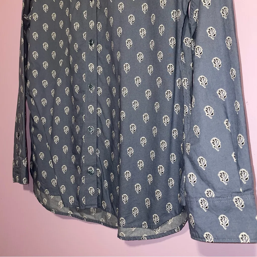 Garnet Hill Button Up Top Women Size 10 Organic Pima Cotton Sustainable Office - Image 3