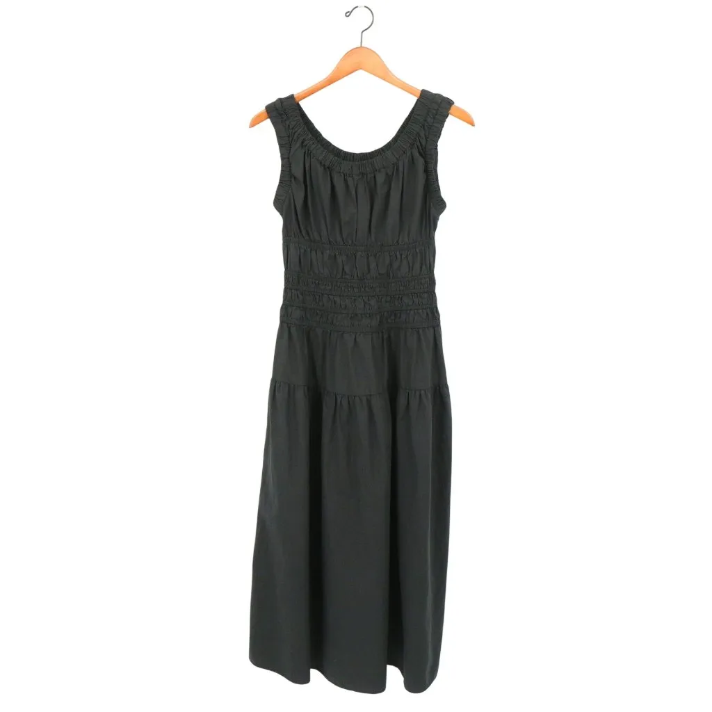 Rails Anastasia Black Sleeveless Tiered Poplin Ruched Dress S - Image 4