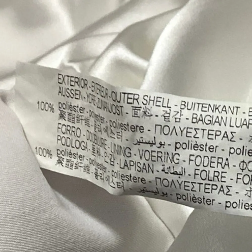 Zara White Silk Satin Long Sleeve Faux Wrap Collared Blouson Mini Dress Size XS - Image 5