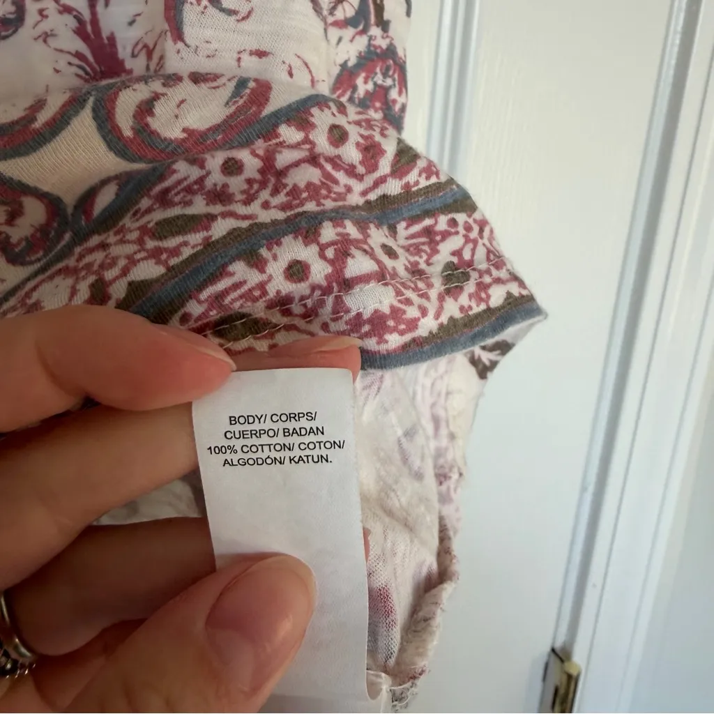 Lucky Brand Patterned Short Sleeve Tee Shirt Size Small - Image 6